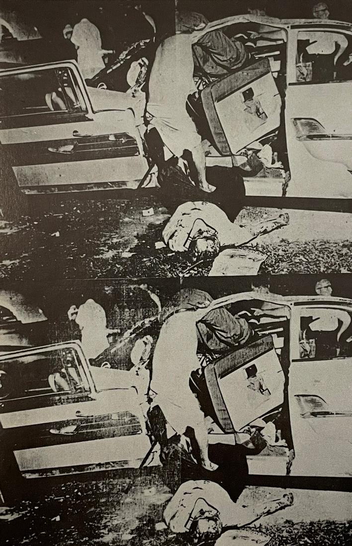 Andy Warhol - Saturday Disaster, 1964: ANDY WARHOL (1928-1987) Saturday Disaster, 1964 Print in Colors, Printed in the 1970s 4 3/4" x 7 1/4" Andy Warhol was a leading figure in the Pop Art movement. Like his contemporaries Roy Lichtenstein