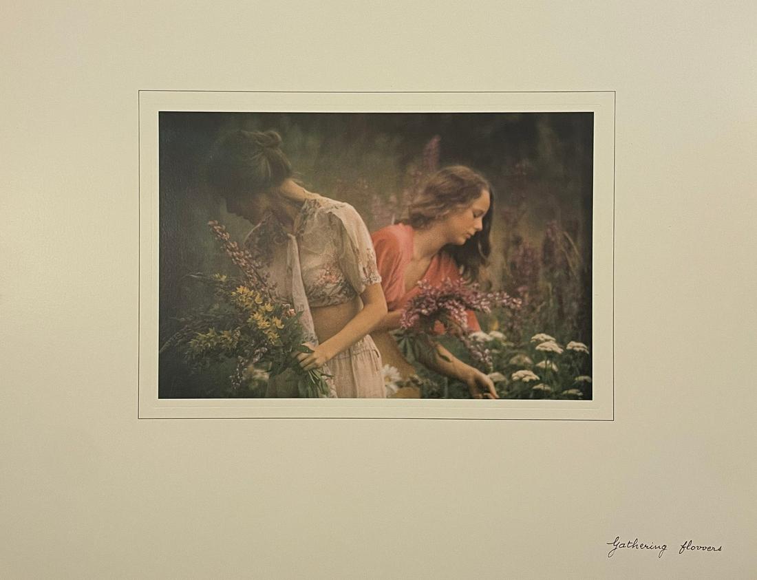 David Hamilton - Gathering Flowers: DAVID HAMILTON (1933-2016) Gathering Flowers Print in Colors 11 3/4" x 15" David Hamilton was a British photographer and film director known for his nude photographs of adolescent girls. Often controv
