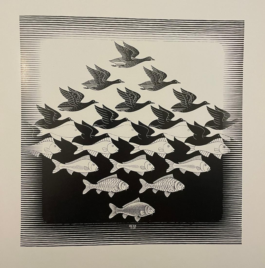 MC Escher - Sky and Water I, 1938 (1 of 2)