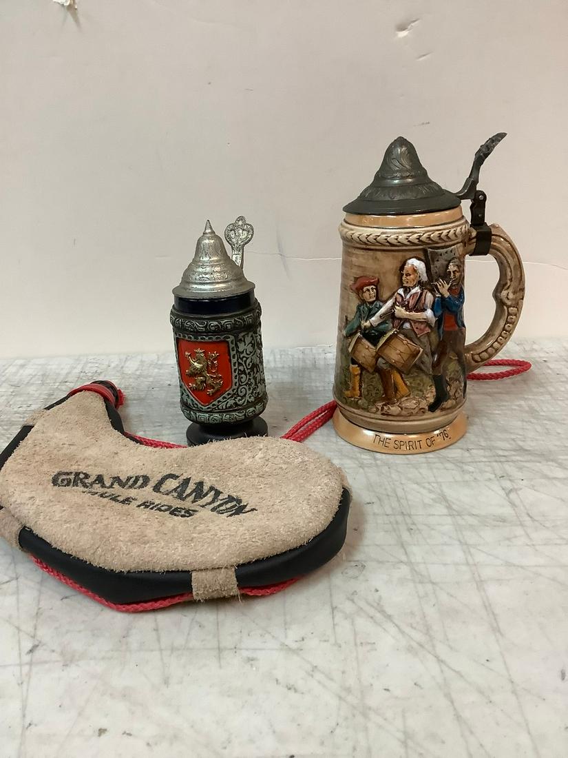 Grand Canyon Wine Skin, Musical Stein Made in Japan and West Germany Stein Tallest 9.5: Grand Canyon Wine Skin, Musical Stein Made in Japan and West Germany Stein Tallest 9.5