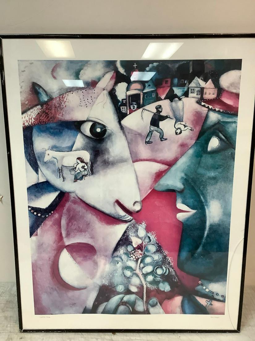 Framed and signed  Marc Chagall print 28" x 22", frame broken bottom right (1 of 1)