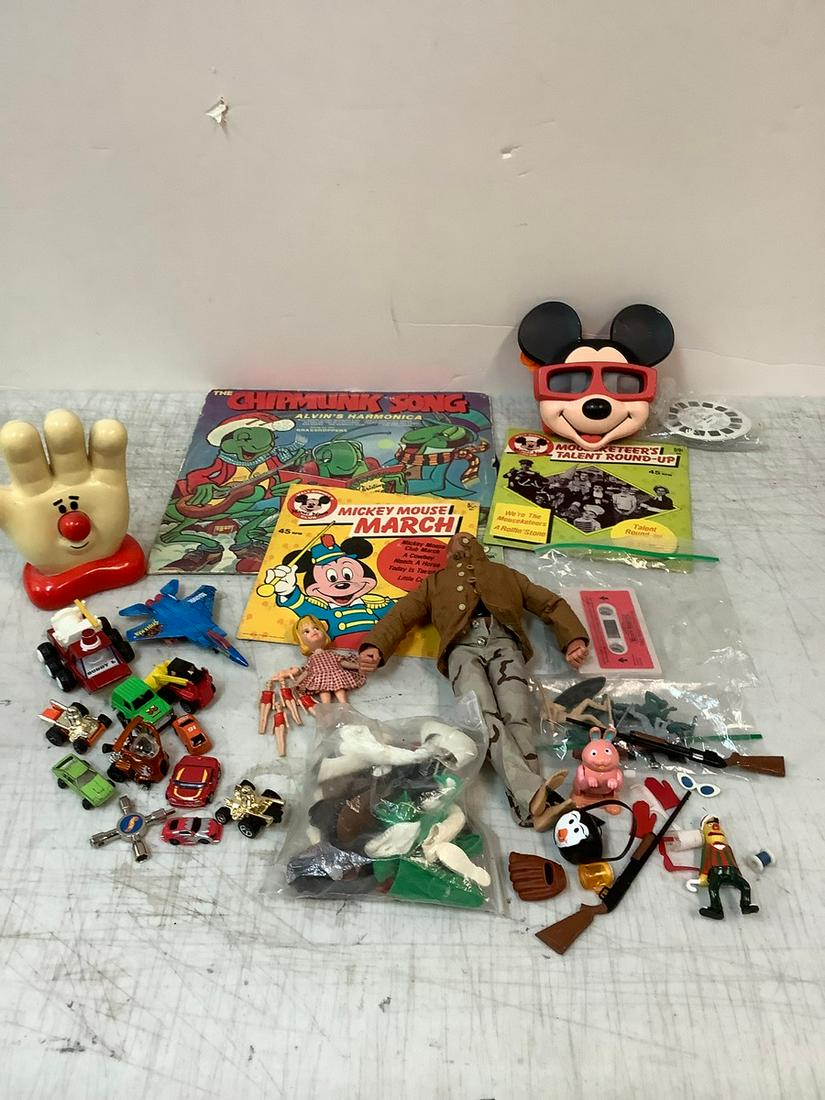 Lot of Vintage Toys, Albums and More including Hamburger Helper Radio, Mickey Mouse View Master wl (1 of 1)