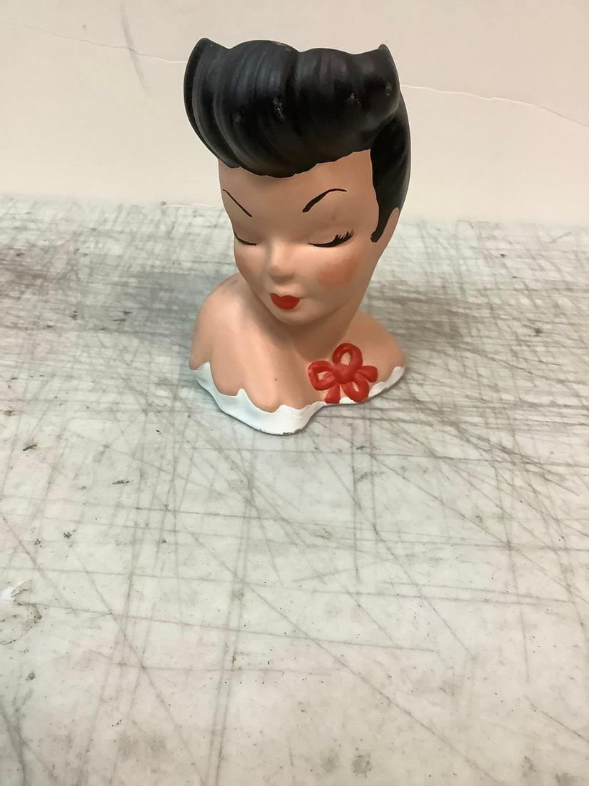 Ceramic Lady Face Vase 6" (1 of 1)