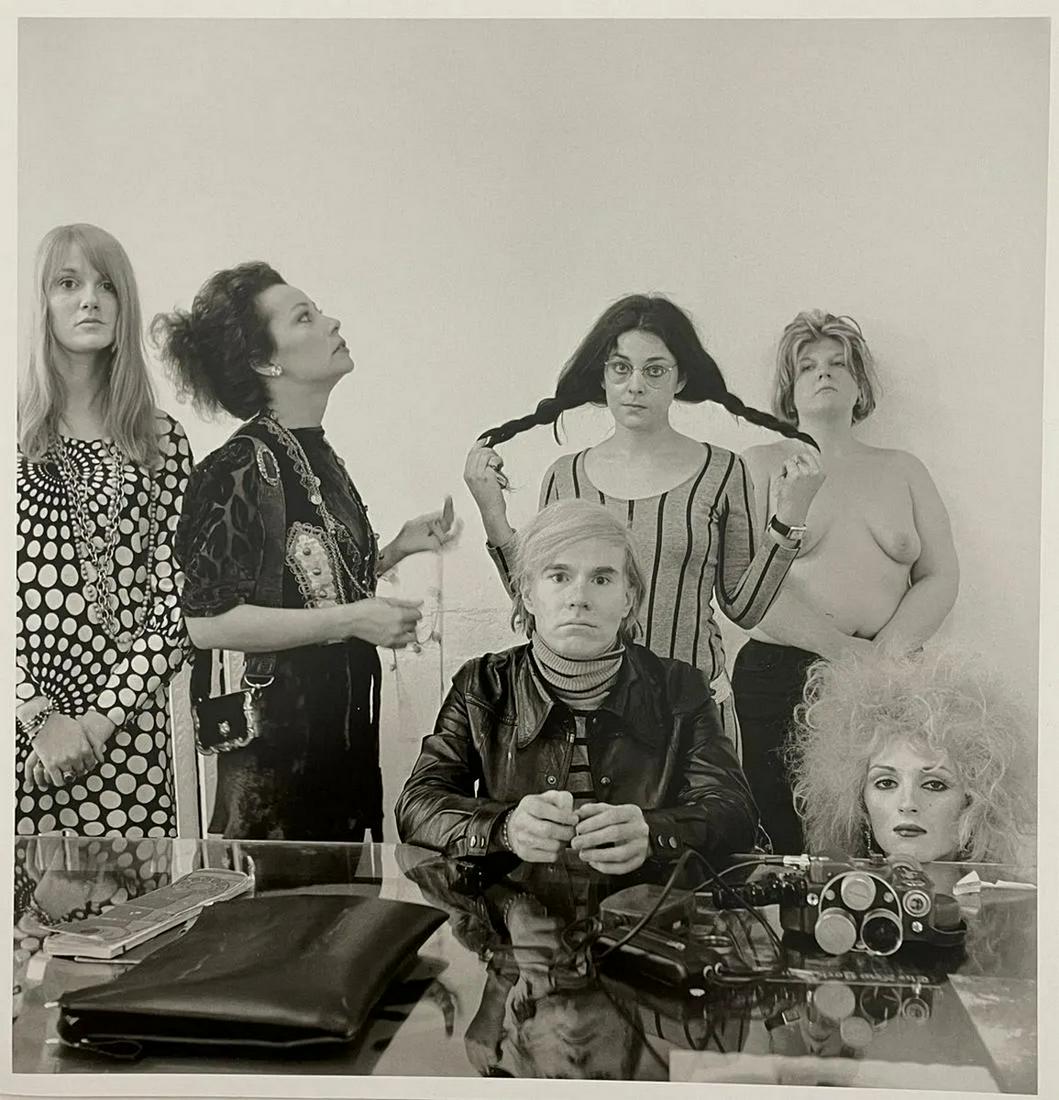 Cecil Beaton, Andy Warhol, The Factory, 1969: CECIL BEATON(1904-1980) Andy Warhol, Ultra Violet, Candy Darling Kneeling, and Brigid Berlin The Factory 1969 Print in Colors 10 x 10.25 inches