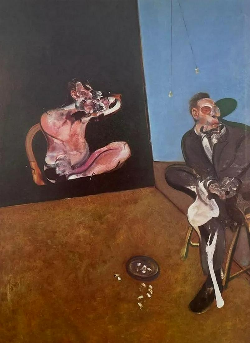 Francis Bacon - Two Studies, 1968: FRANCIS BACON (1561-1626) Two Studies for a Portrait of George Dyer, 1968 Print in Colors 7 3/4" x 10 1/4" Francis Bacon was an Irish artist and one of the most unique, engaging figurative painters to