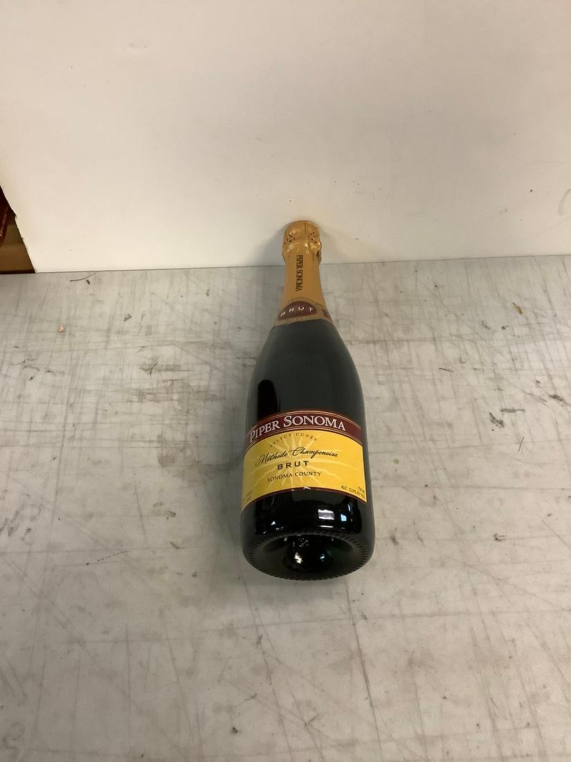 Sealed Piper Sonoma Methode Champenoise Brut Sparkling Wine 750ml: Any contents in bottle is Free; You are bidding on the bottle & unbroken tax stamp
