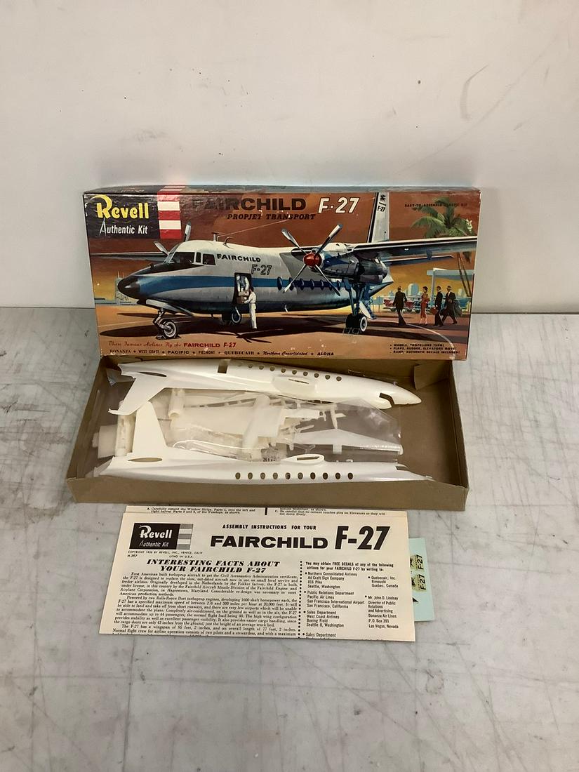 Vintage Revell Fairchild F-27 Model Kit: Vintage Revell Fairchild F-27 Model Kit