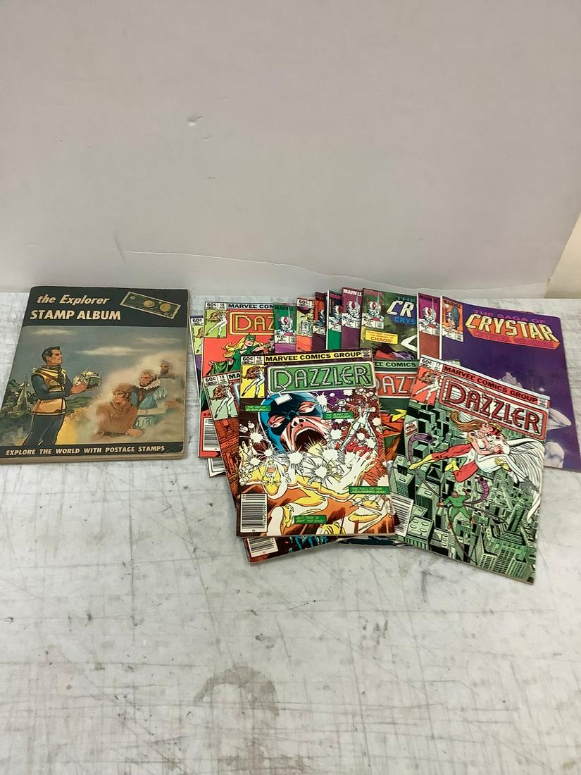 Lot of Vintage Comic Books and The Explorer Stamp Album (1 of 1)