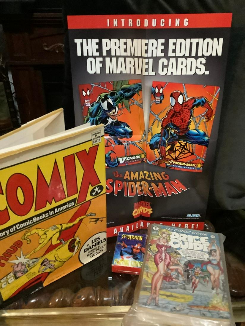 Fleer Marvel Comics Spider-Man Premiere Poster, The Comic Book Price Guide, Spider-Man Playing Cards (1 of 1)