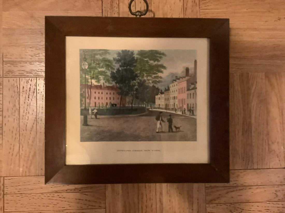 Vintage Framed  Picture "Bowling Green, New York" 9.5x10.5 (1 of 1)