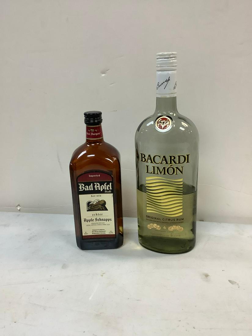 Opened Bacardi Limon Original Citrus Rum and Bad Apfel Echter Apple