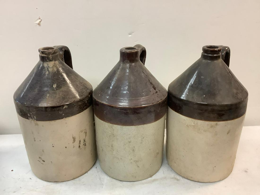 Lot of Three Vintage Pottery Jugs, 12.5" (1 of 1)
