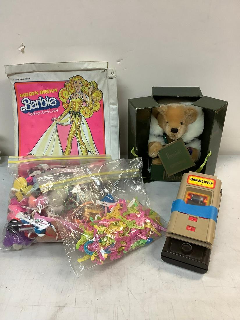 Vintage Barbie Case, Doll Accessories,  Milton Bradley Bowling Game and moe (1 of 1)
