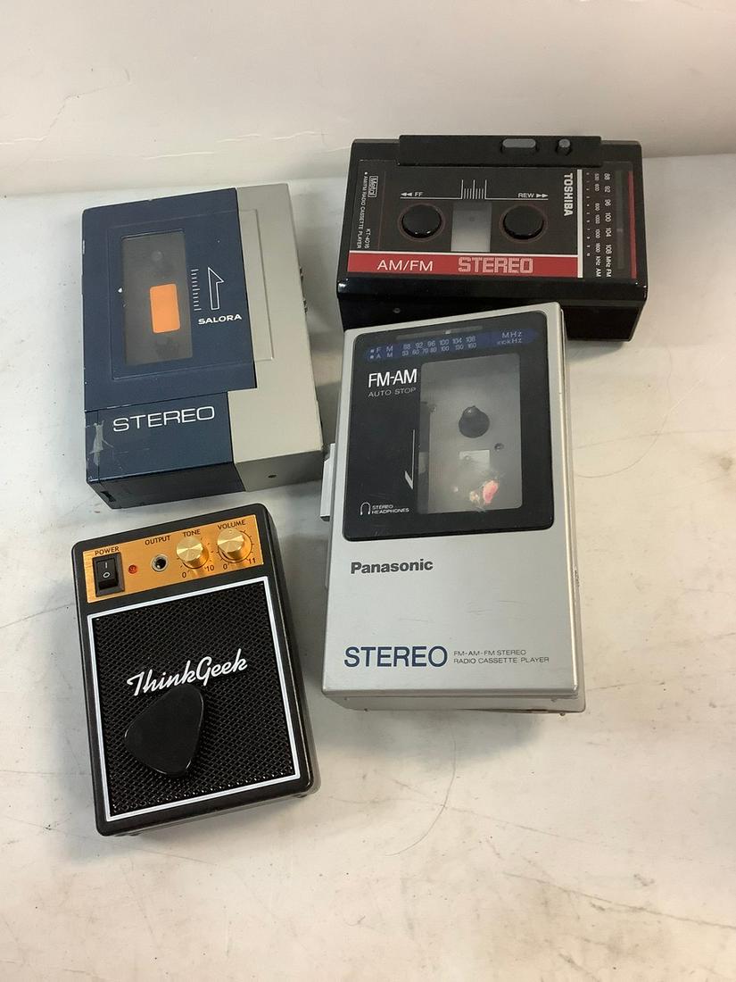 Lot of Vintage Cassette/AM/FM  Players, Toshiba, Panasonic ((missing battery cover) , Salora and (1 of 1)