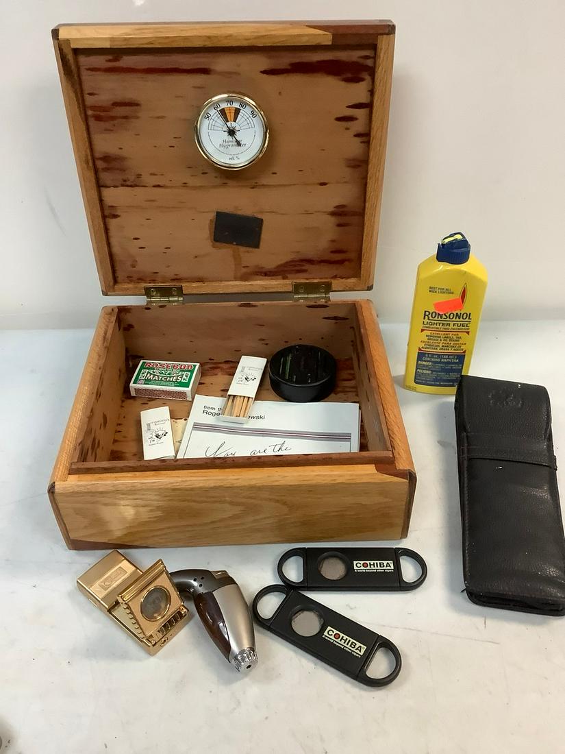 Humidor Hygrometer w/ Lighters, Matches, Fluid and More: Humidor Hygrometer w/ Lighters, Matches, Fluid and More