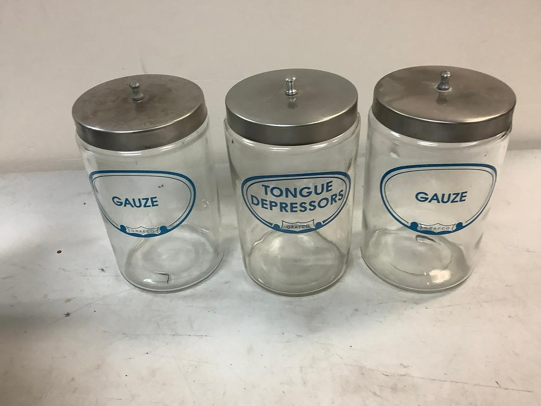 Lot of Medical Canisters, 7": Lot of Medical Canisters, 7"