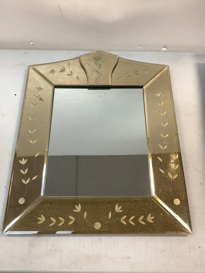 Decorative glass framed wall mirror,  19.5 x15.5" (1 of 1)