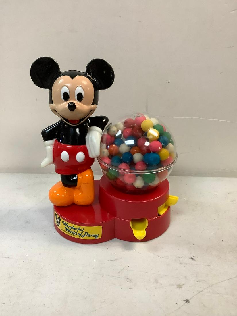 Vintage Mickey Mouse Gumball Machine Coin Bank w/ Lock & Key 9" (1 of 1)