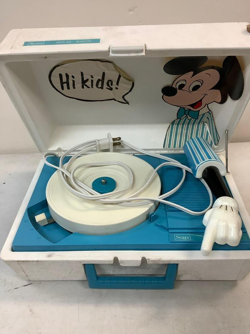 Vintage Sears Mickey Mouse Record Player Model 171.29150600 (Untested) (1 of 1)
