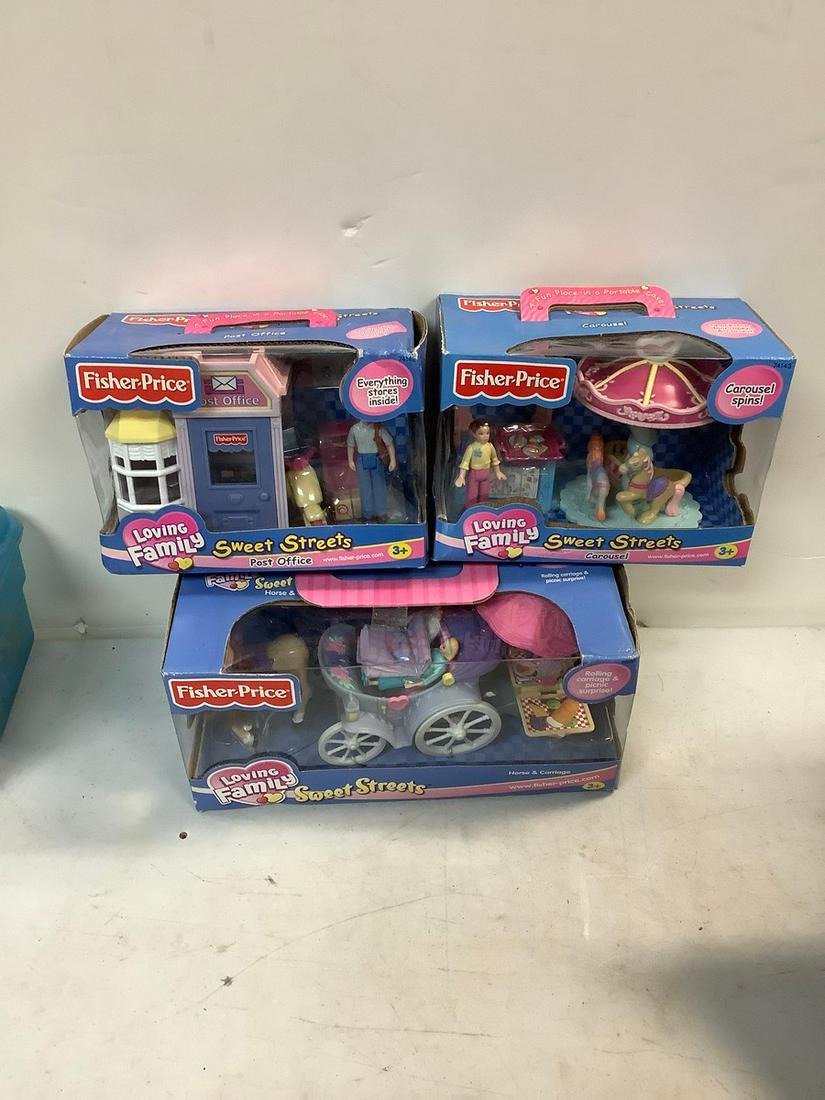 Lot of 3 Fisher Price Loving Family Post Ofiice, Carousel & Horse & Carriage Play Sets: Lot of 3 Fisher Price Loving Family Post Ofiice, Carousel & Horse & Carriage Play Sets