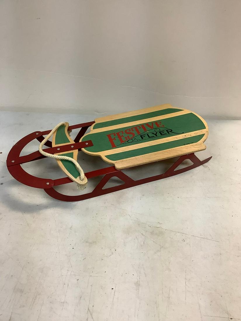 Vintage Festive Flyer Sled,  15" (1 of 1)