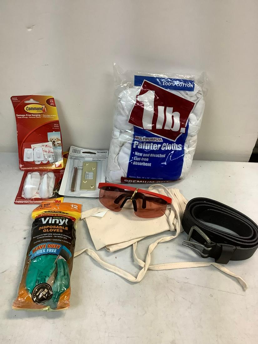 Lot of Painter's Cloths, Command Hooks and more: Lot of Painter's Cloths, Command Hooks and more