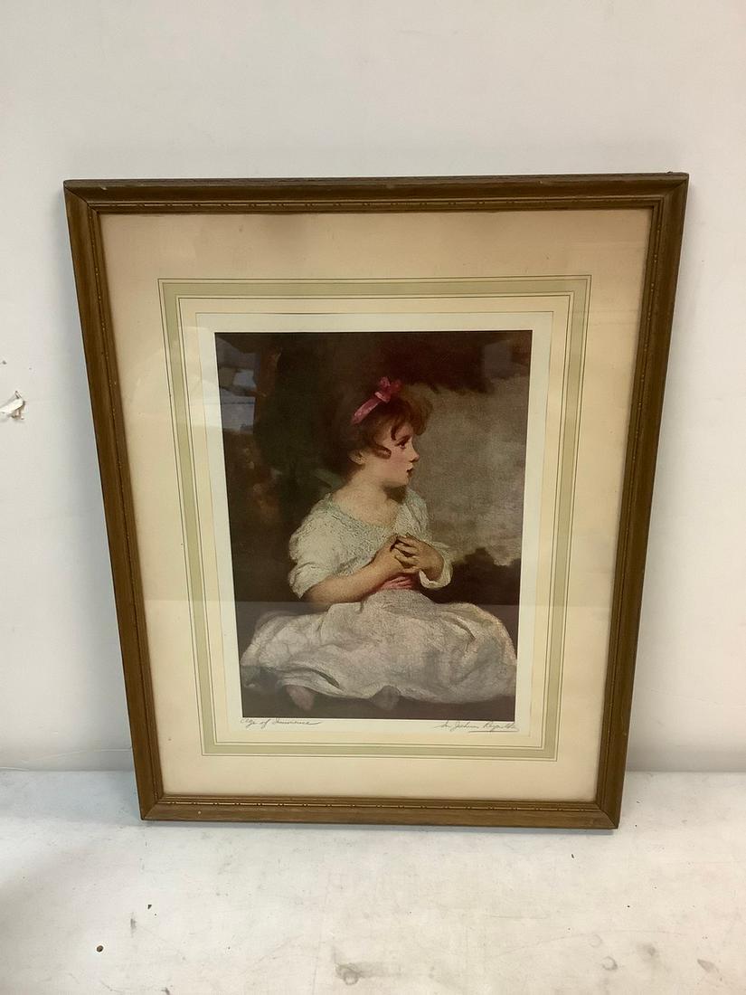 Framed Signed  Sir Joshua Reynolds "Age of Innocense" Picture 15x19.5 (1 of 1)