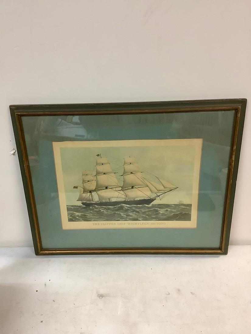 Framed The Clipper Ship "High Flyer" 1111 Tons Picture 23x18 (1 of 1)