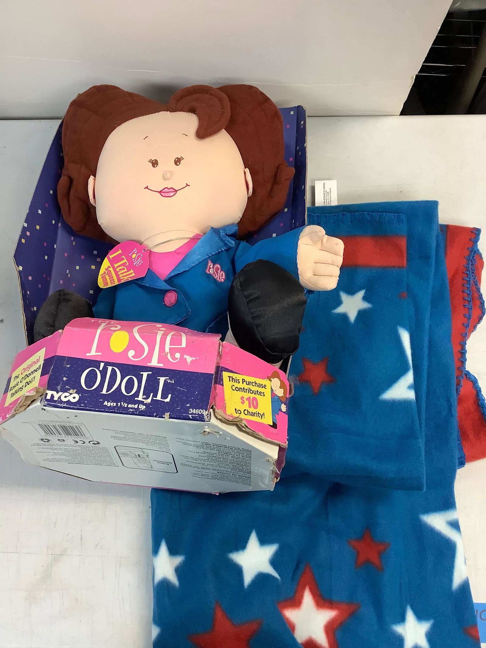 Rosie O'Donnell Talking Doll and Veterans Fleece Throw: Rosie O'Donnell Talking Doll and Veterans Fleece Throw