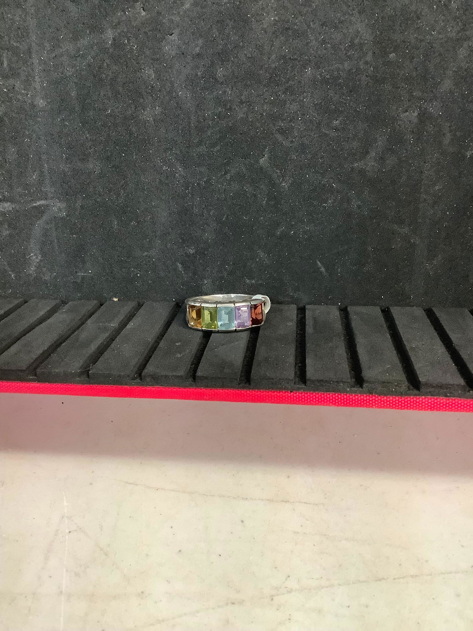 .925 Sterling Silver Multi Gem Ring Size Unknown (1 of 1)