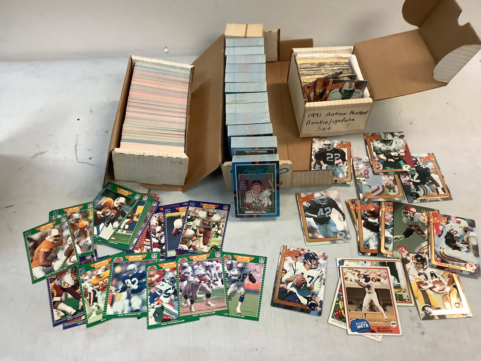 3 boxes of 1980's baseball & football cards (1 of 1)