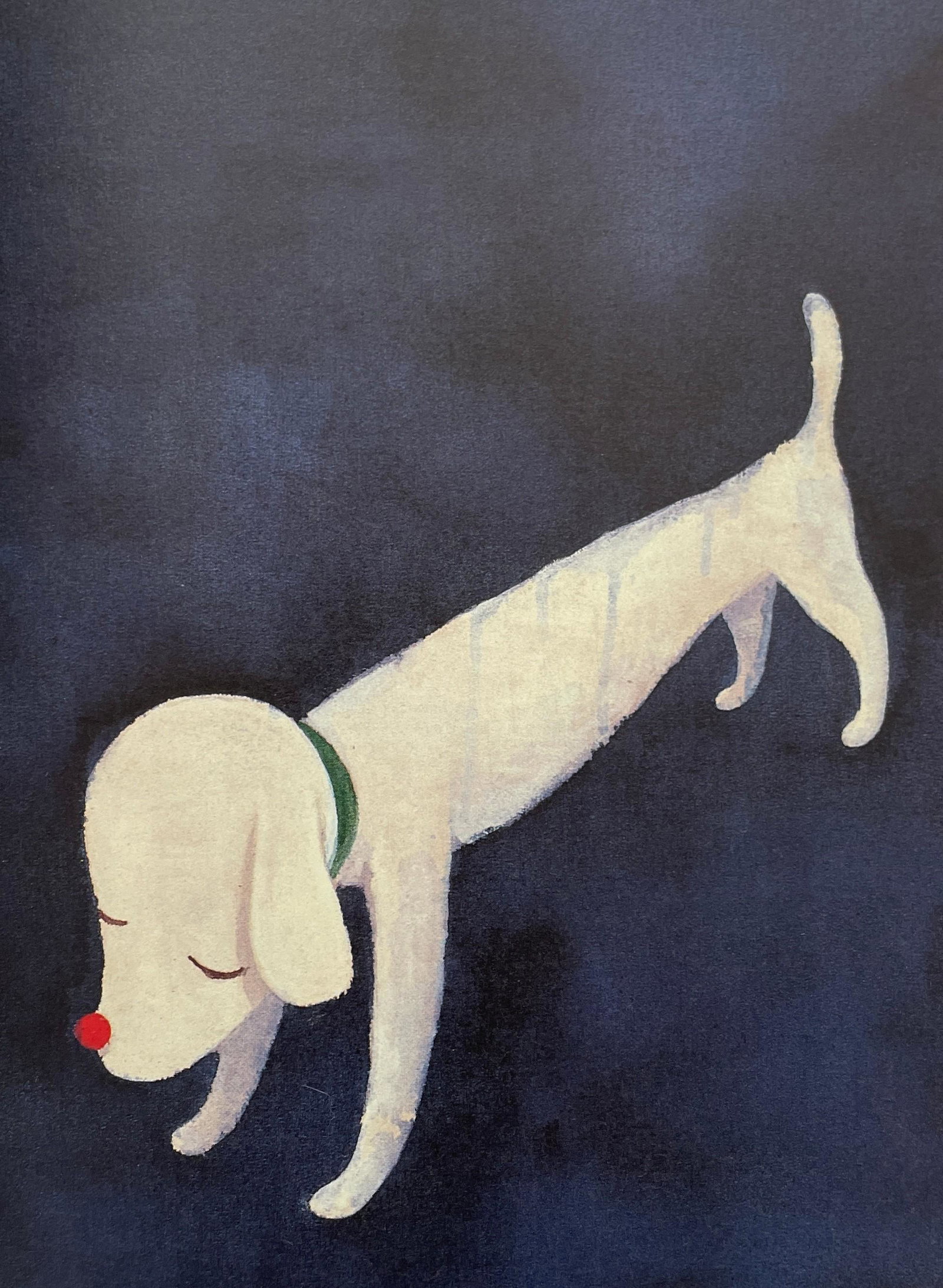 Yoshitomo Nara - Dog in the Night: YOSHITOMO NARA (B. 1959) Dog in the Night Print in Colors, Printed in the 1990s 5" x 6 3/4" Yoshitomo Nara is a Japanese artist best known for his paintings of children and animals that appear simulta