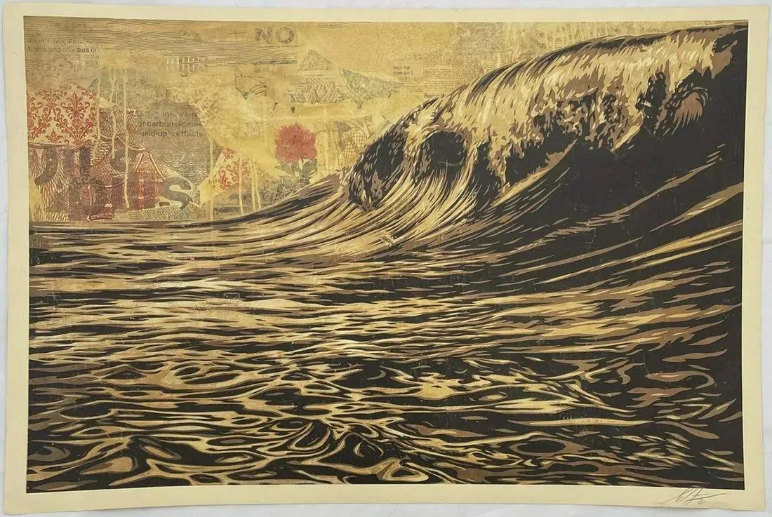 Shepard Fairey Wave (Hand Signed) Lithograph (1 of 7)