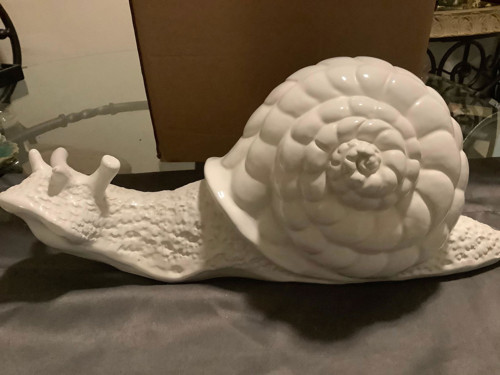Signed Italy and Numbered Ceramic Snail Statue 20" (1 of 1)