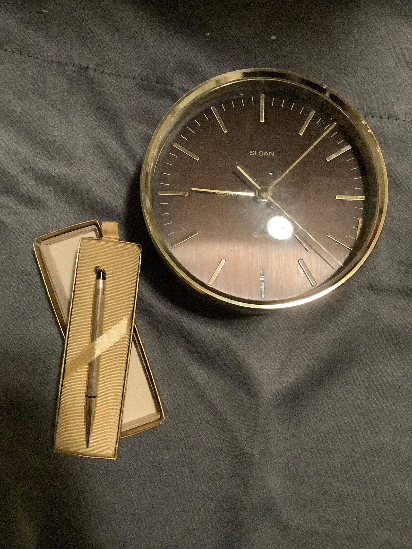 Mini Cross Pen and Sloan Table Clock 4.5x4.5 pen 10 kt rpg: Mini Cross Pen and Sloan Table Clock 4.5x4.5