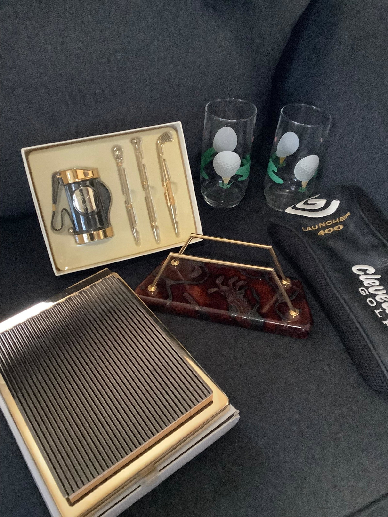 Lot of Golf Pen Set, Paper Holder, Cups and More: Lot of Golf Pen Set, Paper Holder, Cups and More