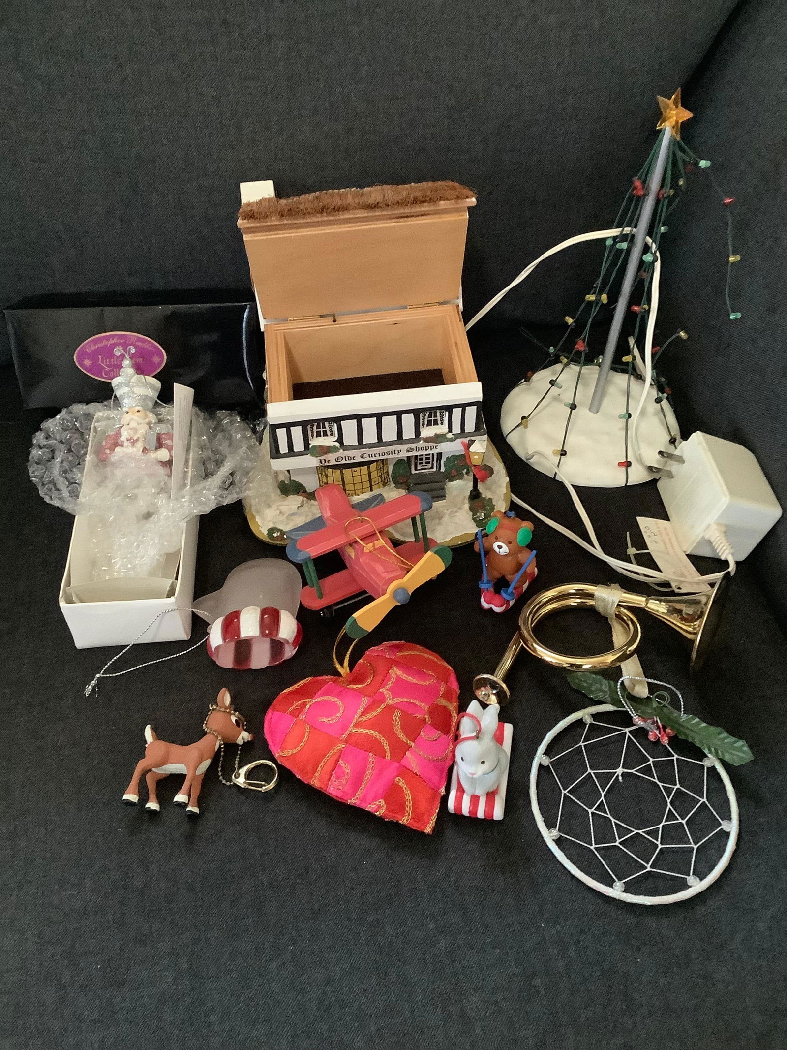 Lot of Christopher Radko Ornament, Department 56 Electric Light up Tree, Musical Trinket House and (1 of 1)