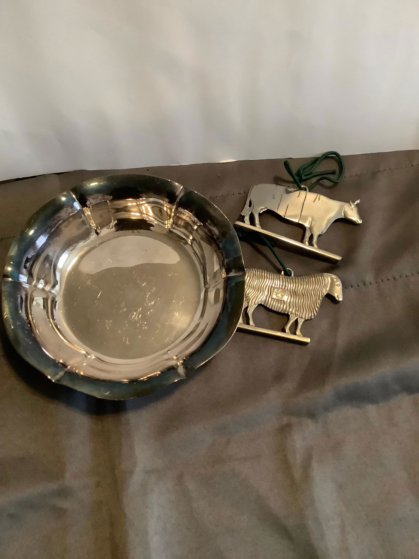 Lot of Reed & Barton Pewter Ornaments and Bowl: Lot of Reed & Barton Pewter Ornaments and Bowl