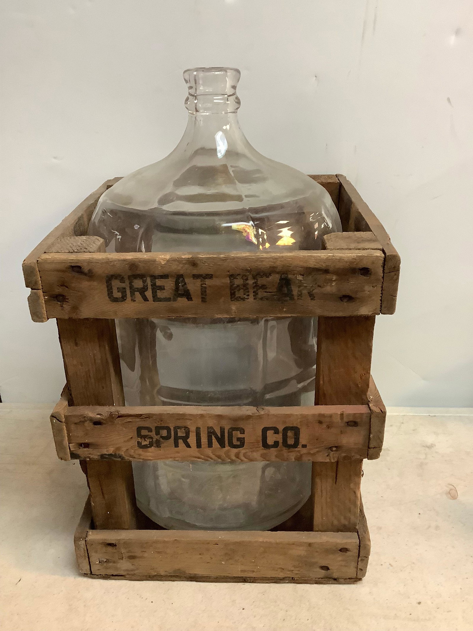 Vintage Crisa 5 Gallon Made in Mexico Jug in Wooden Case: Vintage Crisa 5 Gallon Made in Mexico Jug in Wooden Case