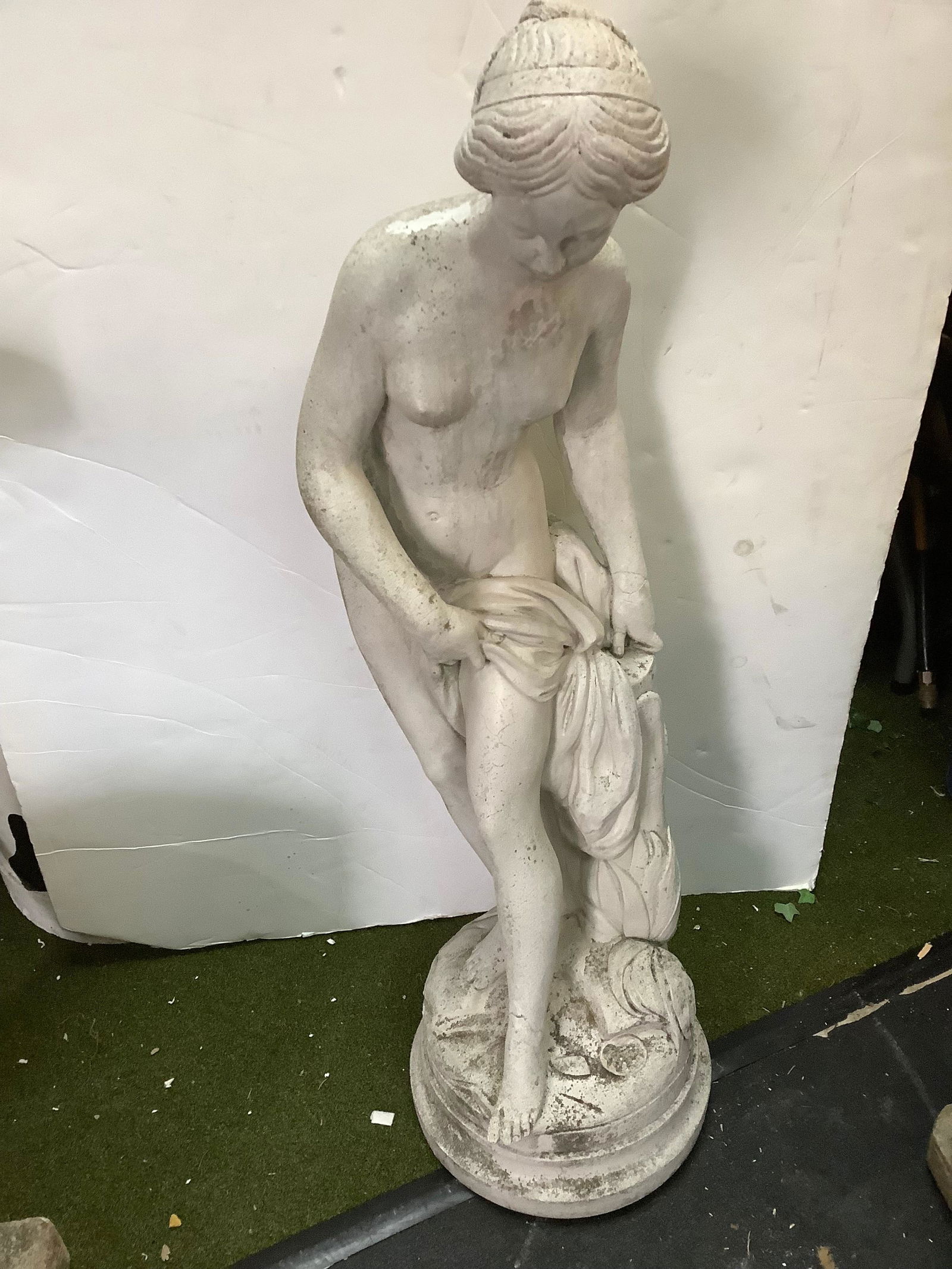 Cement Woman outdoor statue 35" (1 of 1)