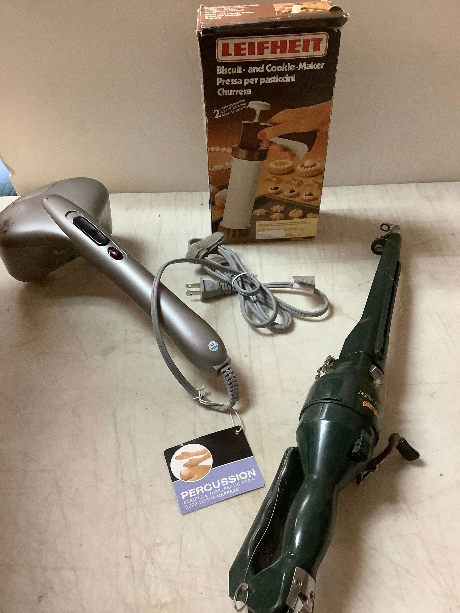 Homedics Percussion Massager, Vintage Leifheit Biscuit & Cookie Maker and Fisherman Flying Lure (1 of 1)