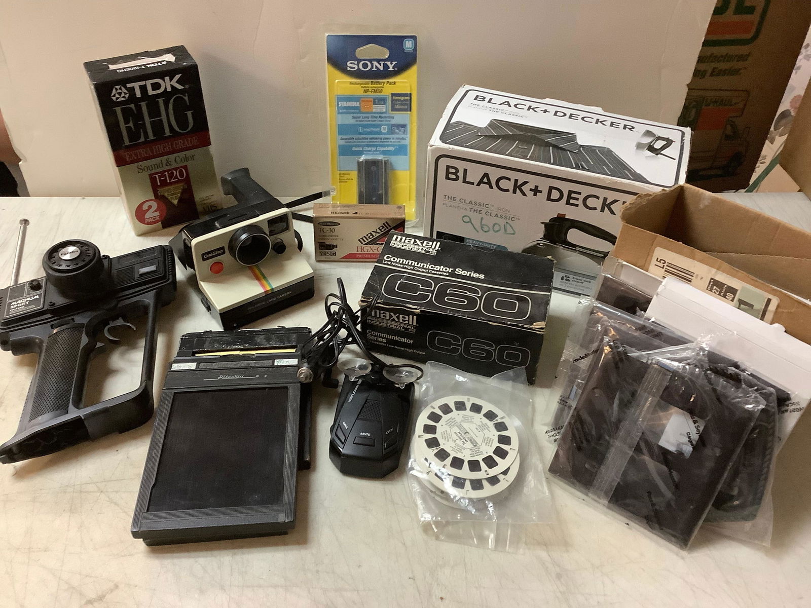 Lot of blank cassette & VHS tapes, Black & Decker Iron, socket covers and more (1 of 1)