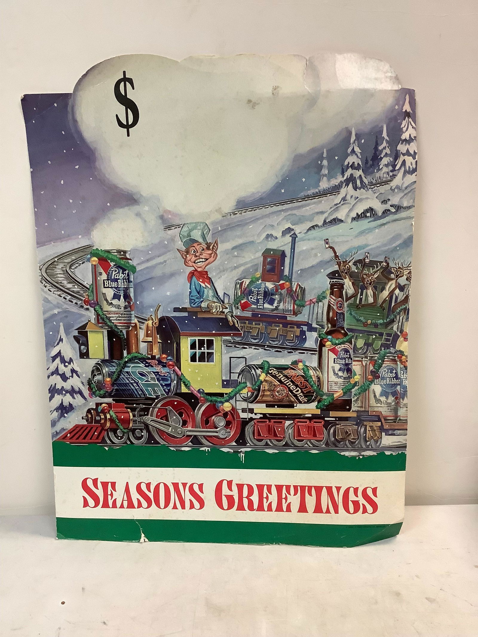 Pabst blue ribbon advertisement Christmas sign 24x18 (1 of 1)