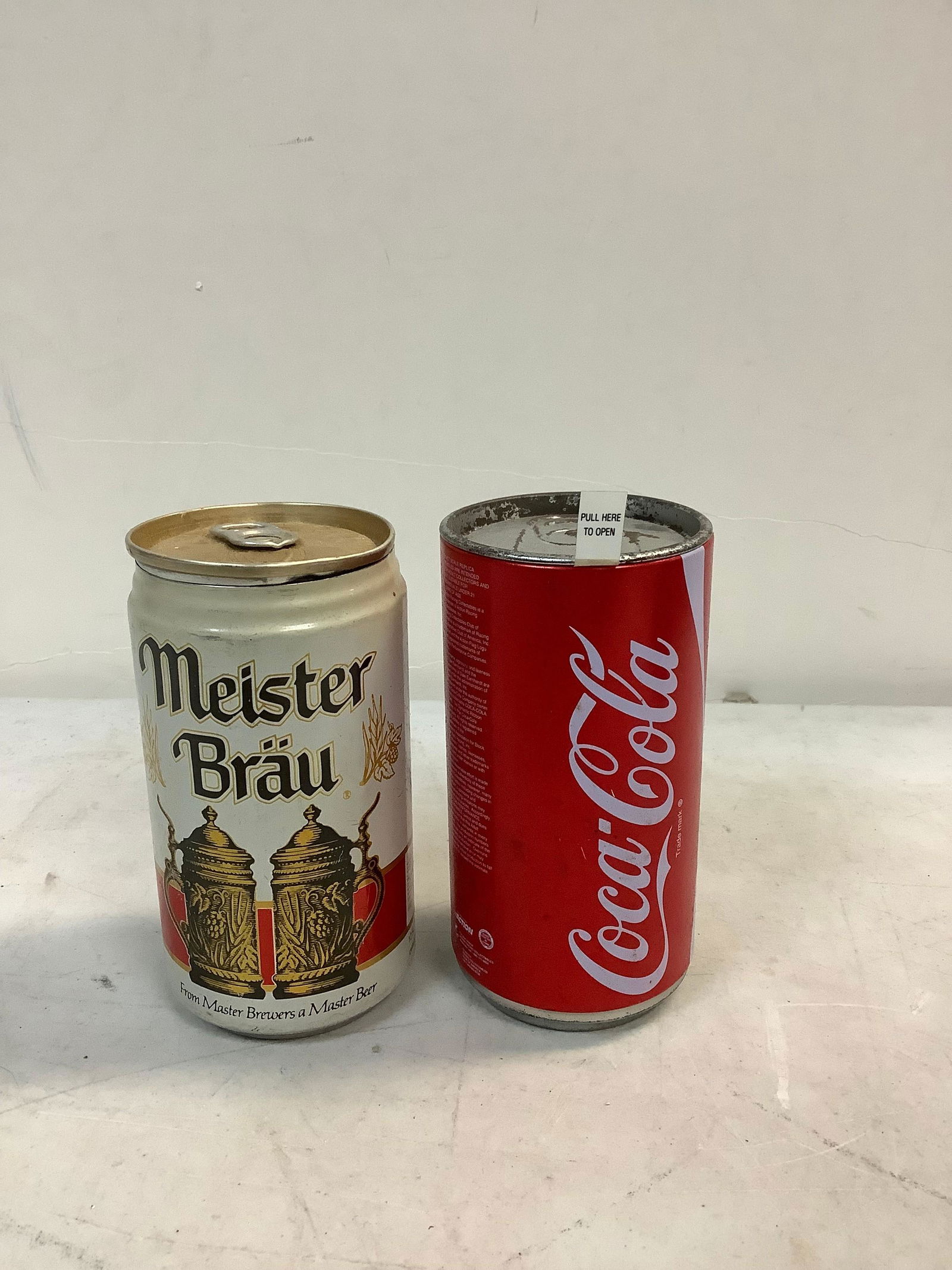 Coca-Cola collectable car and Meister Brau stash can (1 of 1)