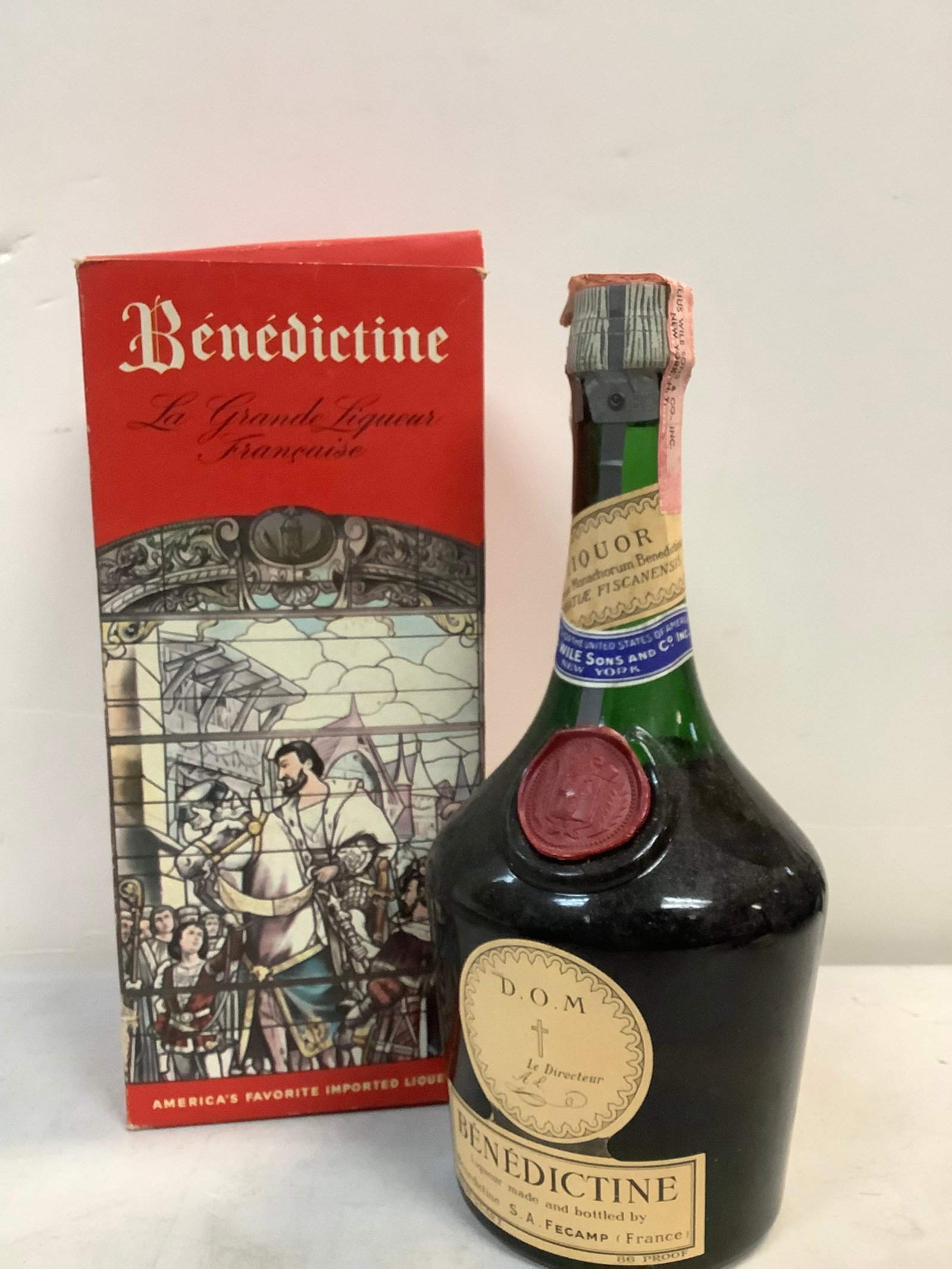 Benedictine imported liquor: Any contents in bottle is Free; You are bidding on the bottle & unbroken tax stamp