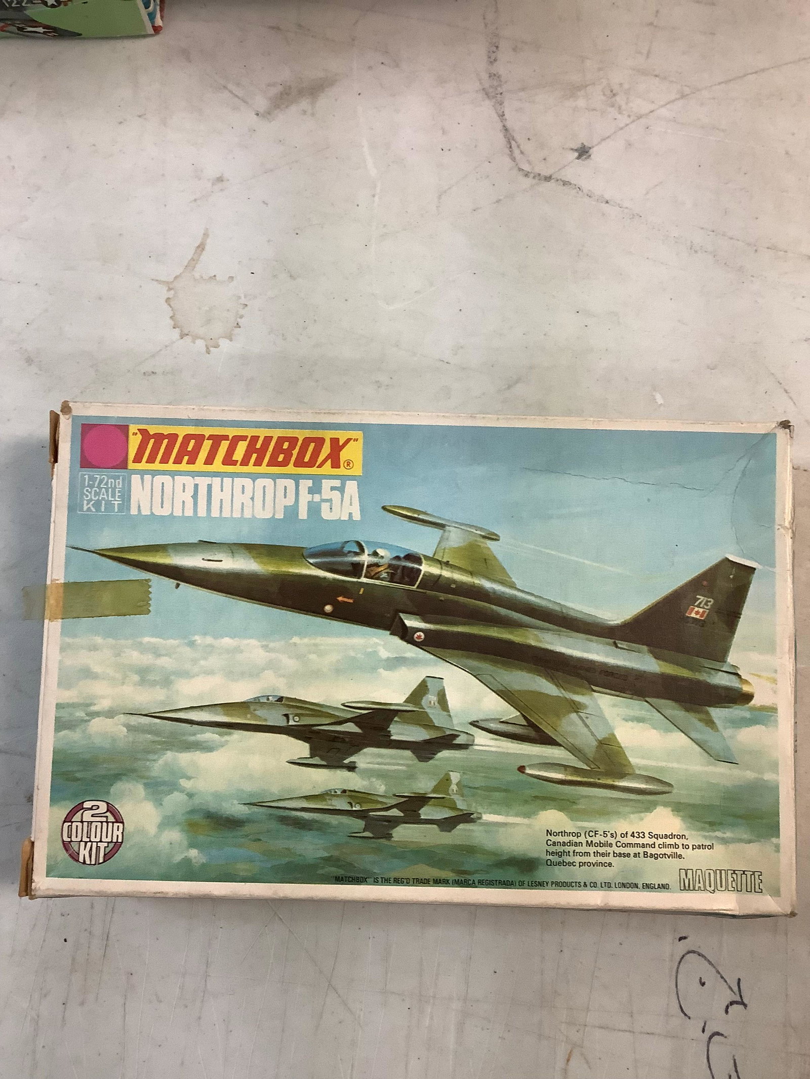 Matchbox Northrop F-5A incomplete: Matchbox Northrop F-5A incomplete