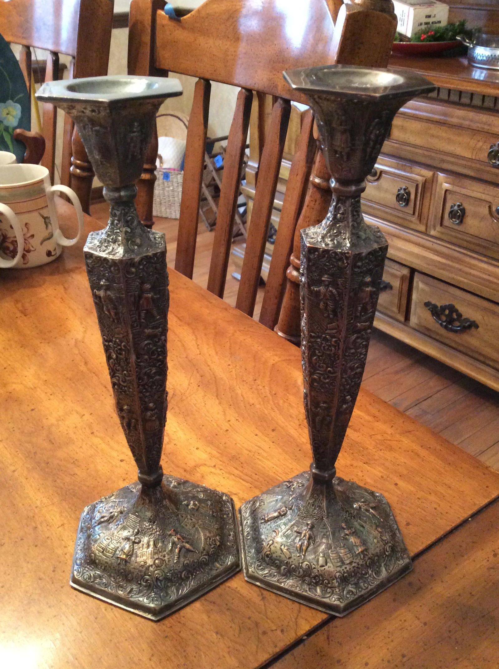 Antique Barbour Silver Plated Candle Holders 10.5" (1 of 1)