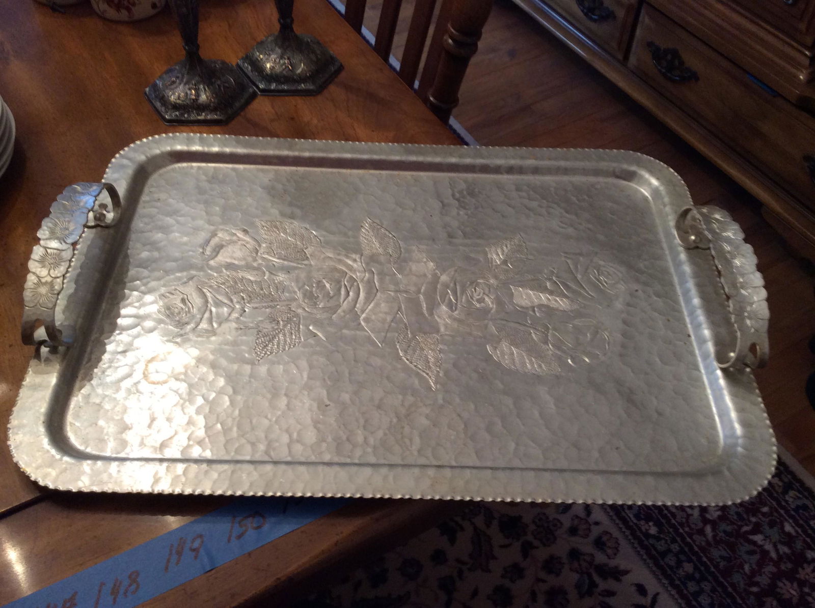Large Beautiful MCM Serving Tray w/ Handles 20.5x14.5 (1 of 1)