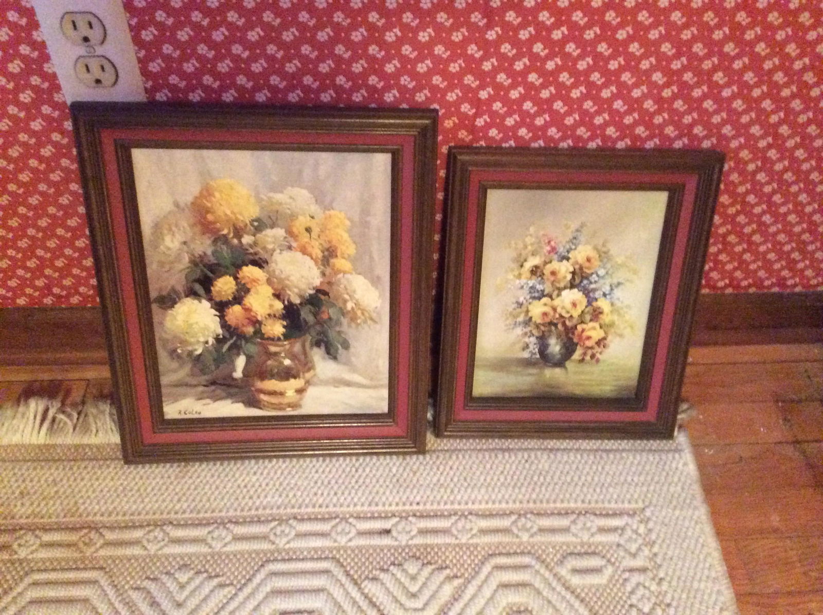 Lot of 2 Framed Floral Pictures Largest 14.5x12.5 (1 of 1)