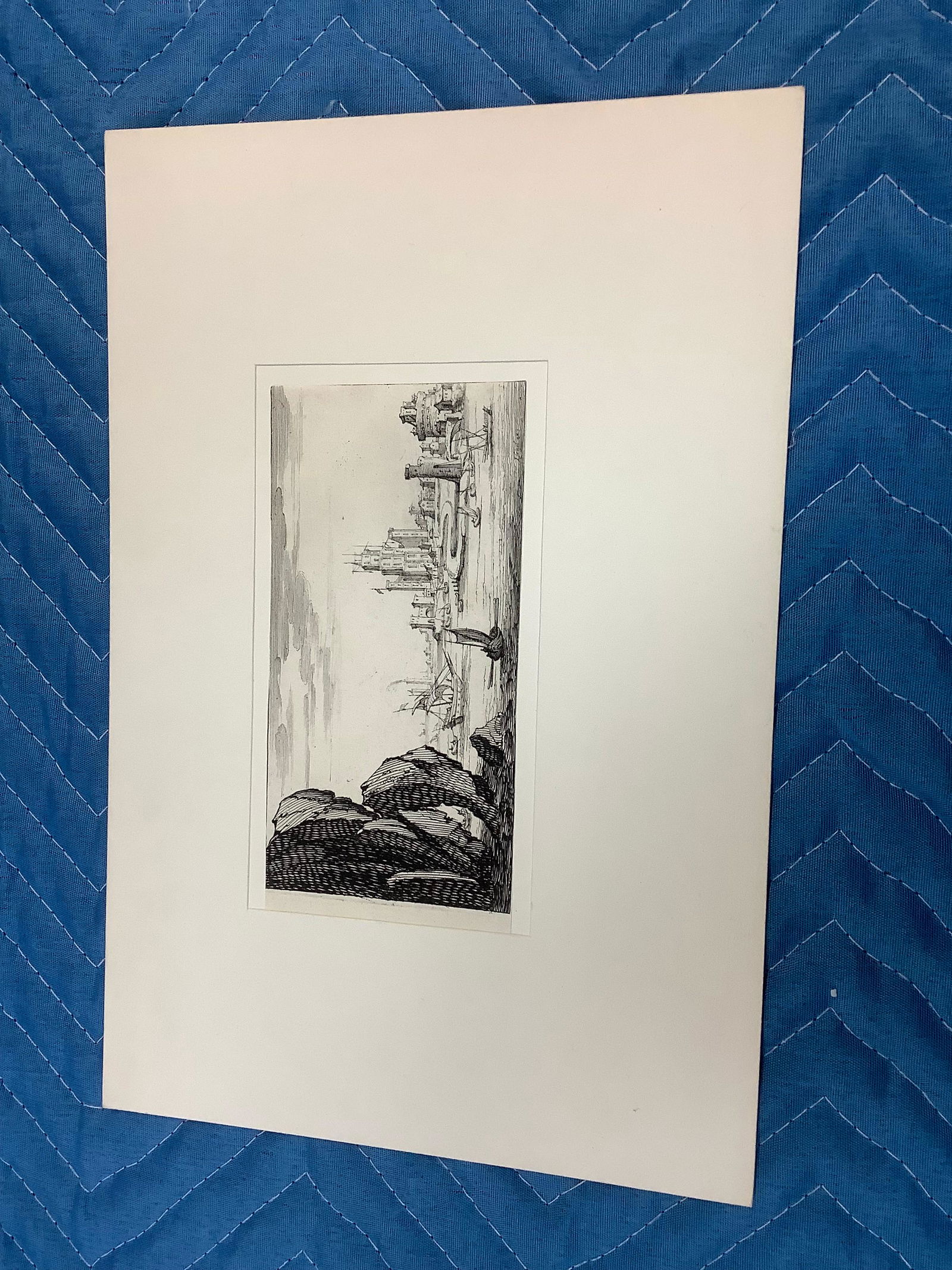 Original Etching  " Two Men Near A Stone in a Dream"  Karel  Dujardin 12x8 (1 of 1)